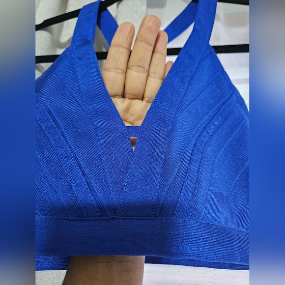 WOW Couture Cross Back Lux Bandage Bralette, Royal Blue - - Size Small - Picture 8 of 9